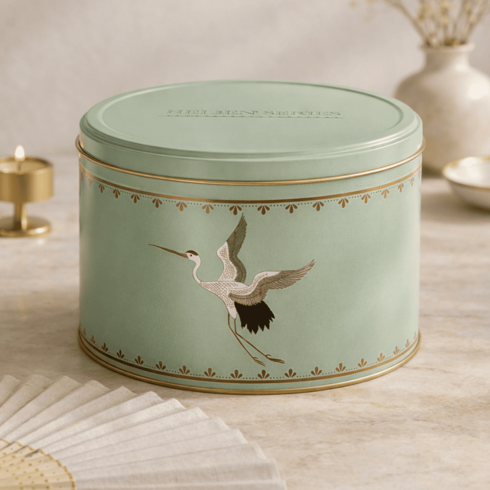 Sarkap Home 3,4 L Hellen Yuvarlak Yeşil Saklama Kutusu - 190x120 mm