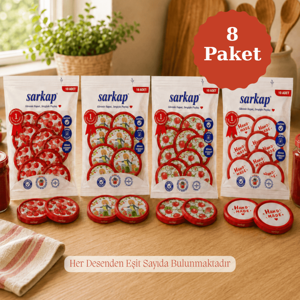 Hijyenik 82 mm Kapak 10lu Paket x 8 Adet SARIŞEF