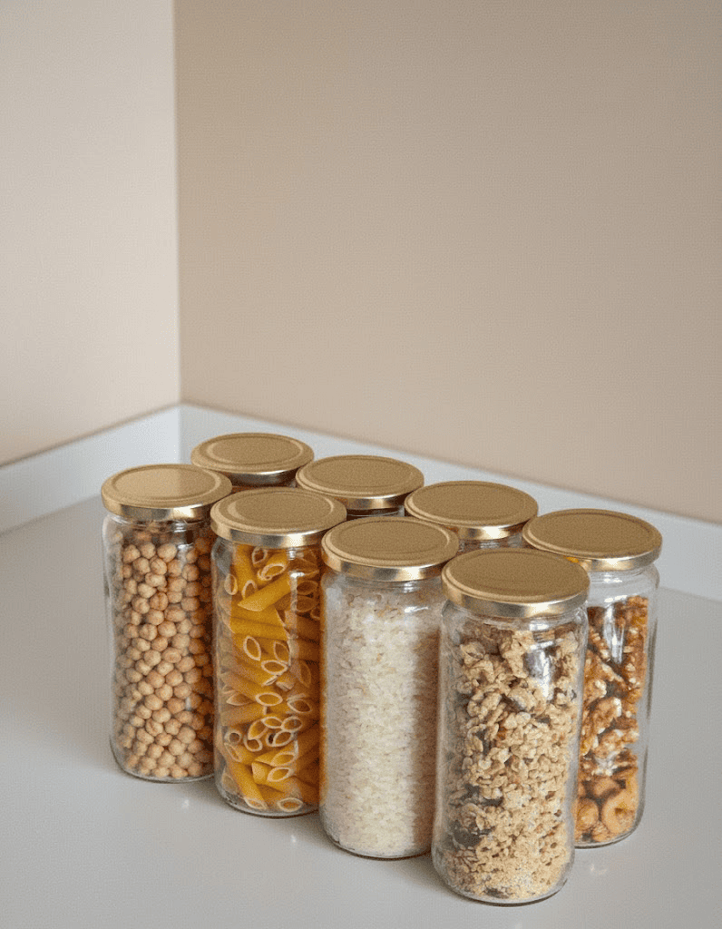 Sarkap 8'li 500 ml Kapaklı Cam Kavanoz - Gold Kapak