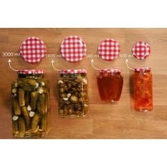 Sarkap 4'lü 1600 ml Kapaklı Köşeli Cam Kavanoz - Gold Kapak