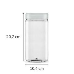 Sarkap 1500 ml Silindir Pet Kavanoz Şeffaf