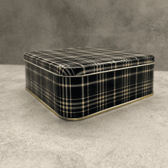 Sarkap Home Ekose Desenli Metal Çikolata Kutusu - Lacivert