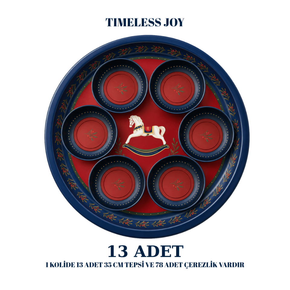 Sarkap Home  13 Adet 35 cm Tepsi ve Çerezlik Seti TimelessJoy