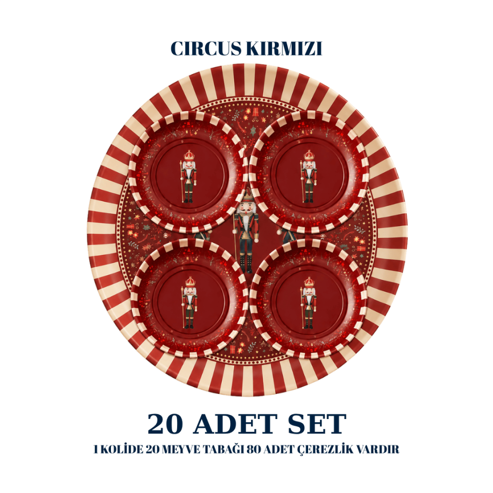 Sarkap Home 20 Adet Meyve Tabağı ve Çerezlik Seti Nutcracker