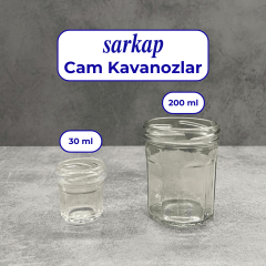 Sarkap 30 ml Kapaksız Köşeli Cam Kavanoz