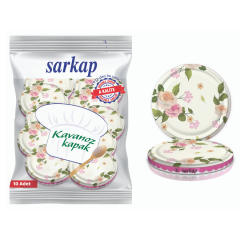 Hijyenik Paketli 10 Adet Kavanoz Kapağı Çiçek Desenler 82 mm YeşilBuket