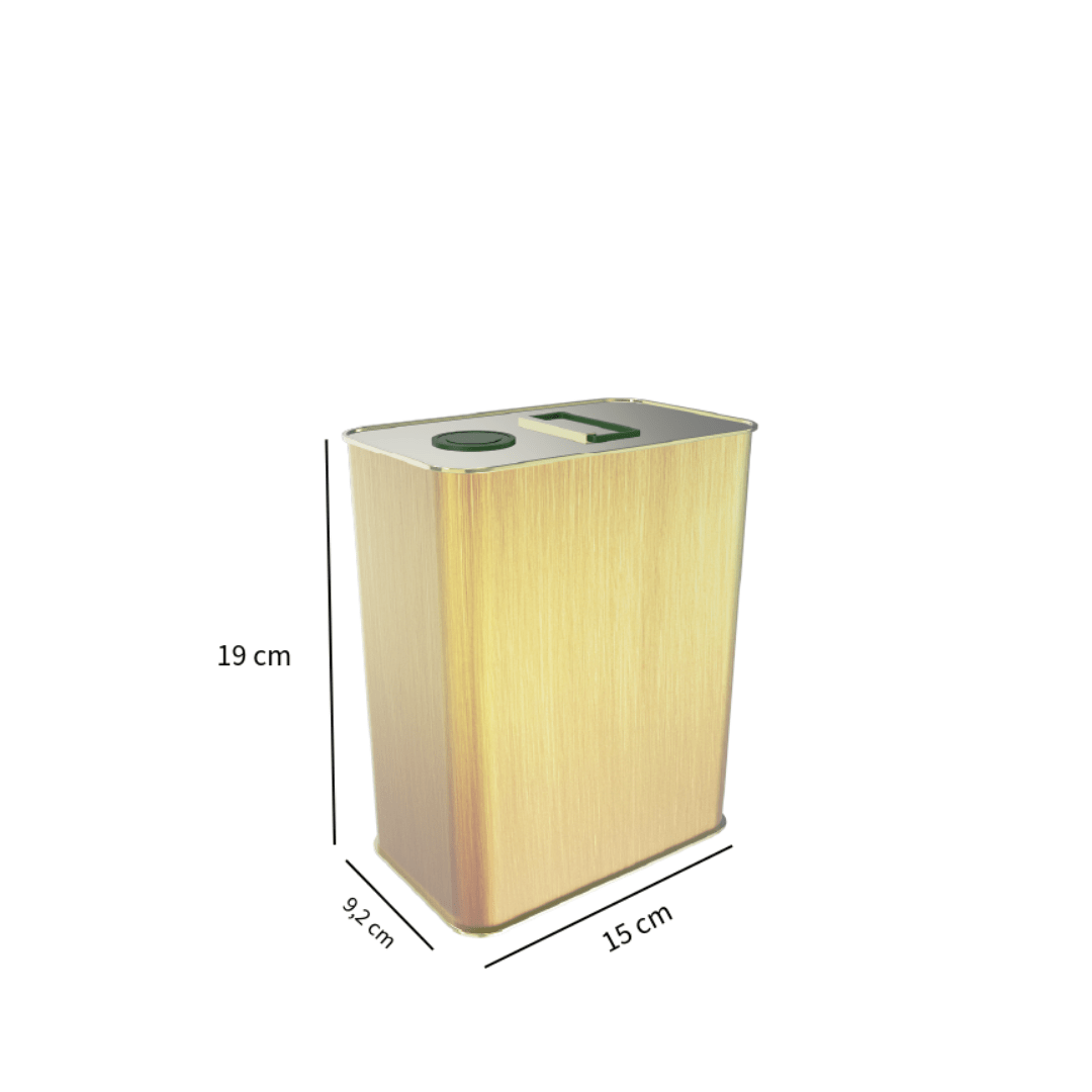 Sarkap 2 L (2000 ml) Kapaklı Kulplu Zeytinyağı Tenekesi Gold