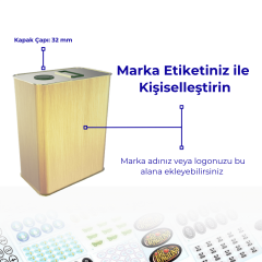 Sarkap 2 L (2000 ml) Kapaklı Kulplu Zeytinyağı Tenekesi Gold