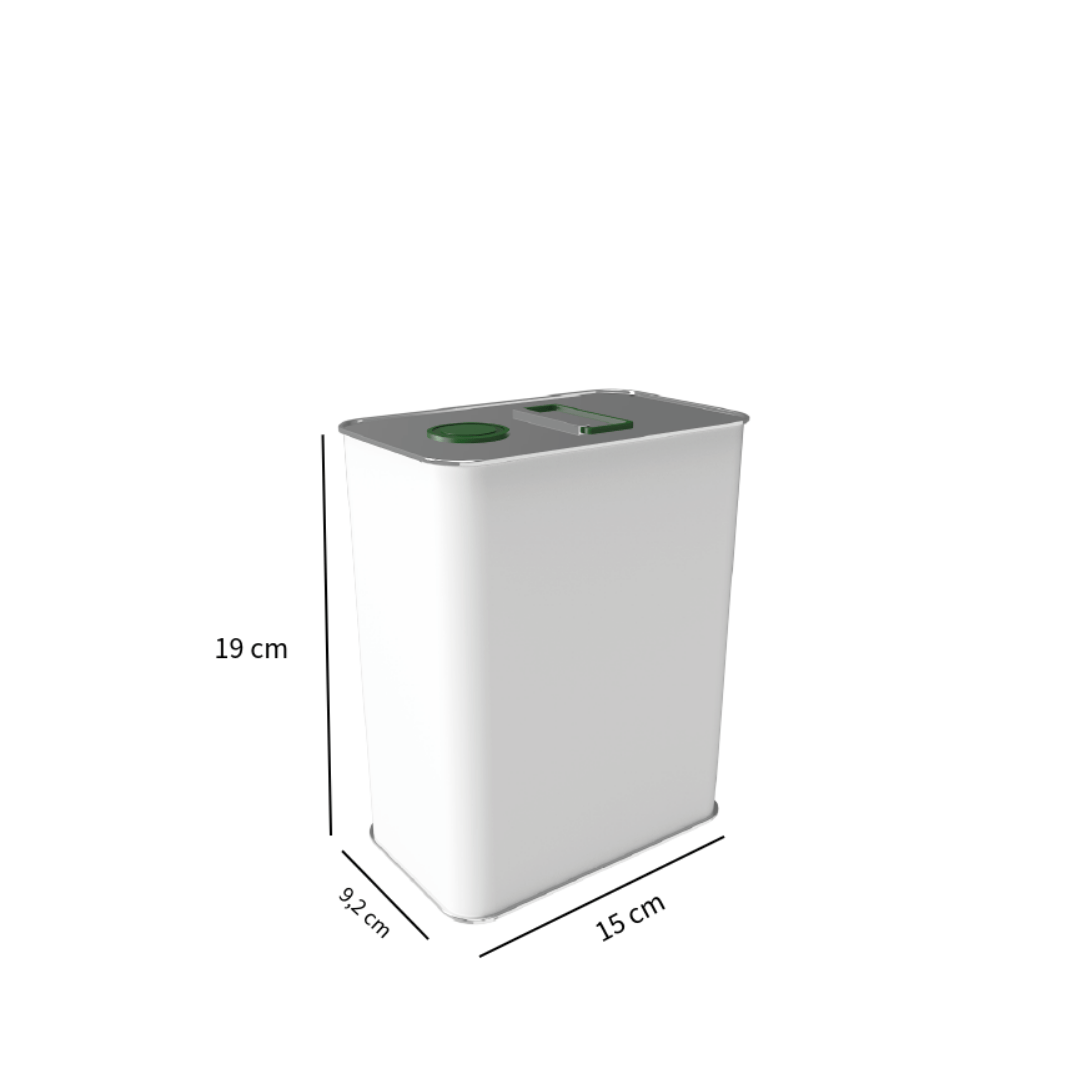 Sarkap 2 L (2000 ml) Kapaklı Kulplu Zeytinyağı Tenekesi Beyaz