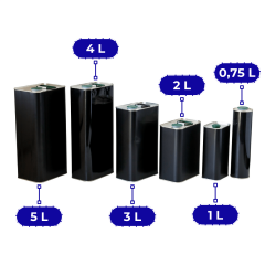Sarkap 2 L (2000 ml) Kapaklı Kulplu Zeytinyağı Tenekesi Mat Siyah