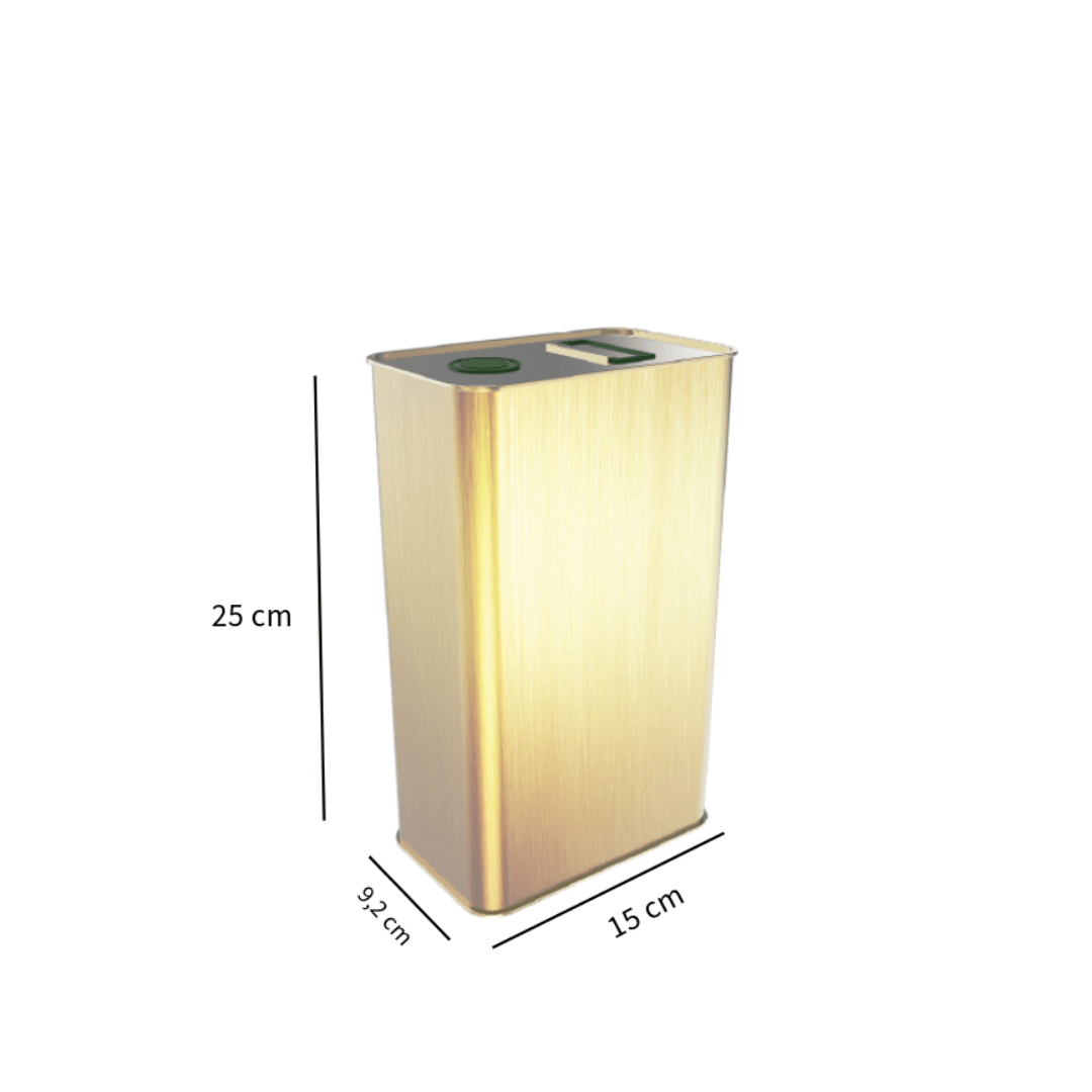 Sarkap 3 L (3000 ml) Kapaklı Kulplu Zeytinyağı Tenekesi Gold