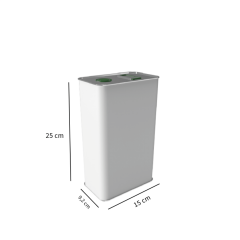 Sarkap 3 L (3000 ml) Kapaklı Kulplu Zeytinyağı Tenekesi Beyaz