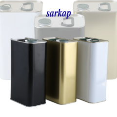 Sarkap 3 L (3000 ml) Kapaklı Kulplu Zeytinyağı Tenekesi Beyaz