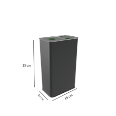 Sarkap 3 L (3000 ml) Kapaklı Kulplu Zeytinyağı Tenekesi Mat Siyah