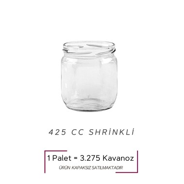 Sarkap - Sarkap 1 Pallet 25 Shrink Wrapps of Glass Jar - 425ml Glass Jar